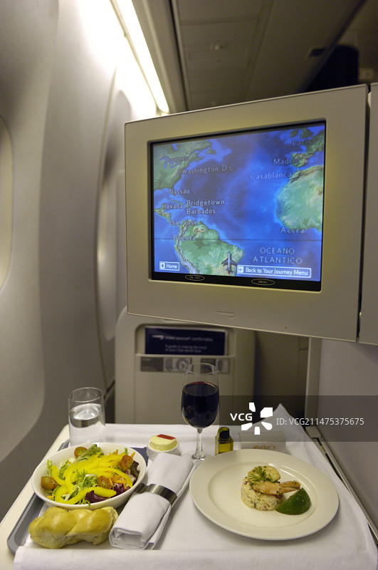 航空公司商务舱餐食图片素材
