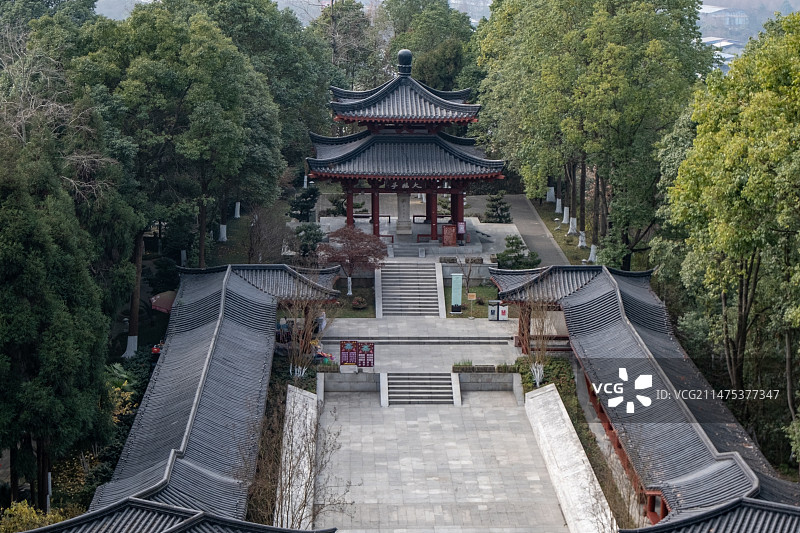 四川省绵阳市江油市青莲镇李白故居景区内景图片素材