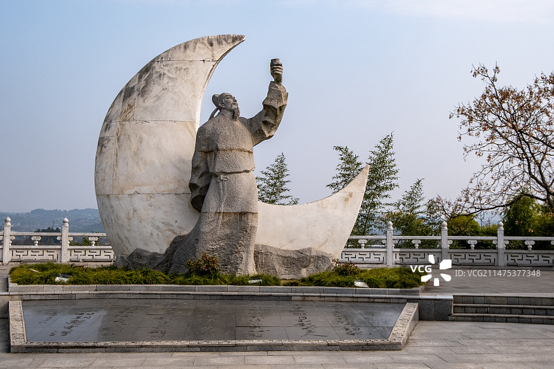 四川省绵阳市江油市青莲镇李白故居景区内景图片素材