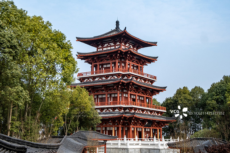 四川省绵阳市江油市青莲镇李白故居景区内景图片素材