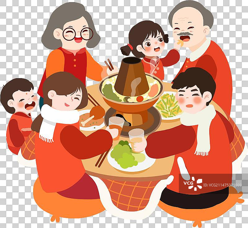 除夕团圆饭图片素材