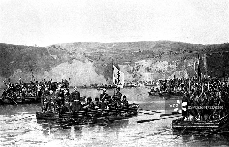 1877年俄罗斯军队渡过多瑙河图片素材