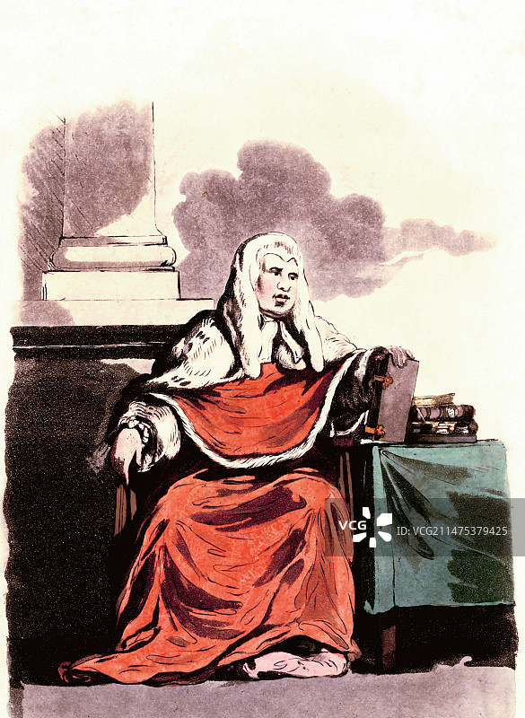 19世纪英国法官插画图片素材