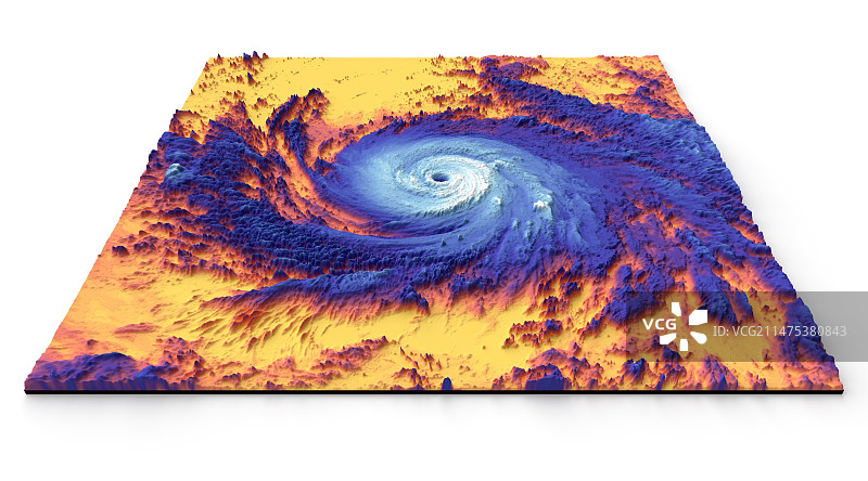 玛丽亚飓风热成像卫星图像图片素材
