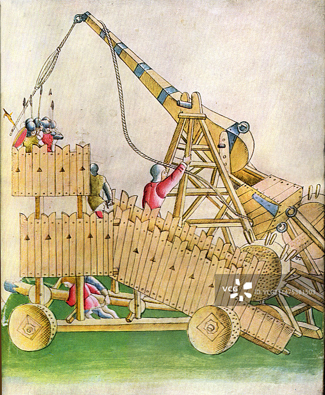 中世纪攻城武器的攻击图片素材