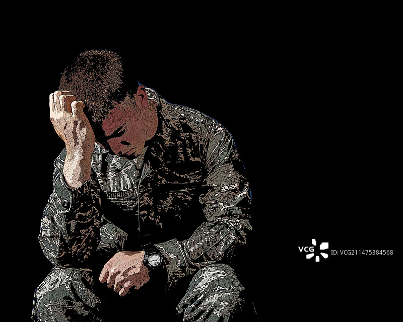 创伤后应激障碍插图图片素材