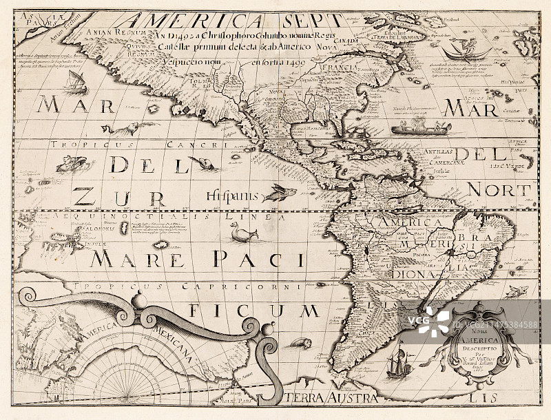 17世纪美洲地图图片素材