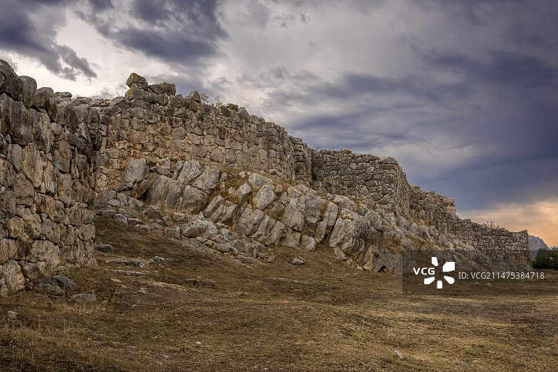 古梯林斯城墙，希腊图片素材