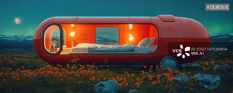 【AI数字艺术】科技建筑空间背景图片素材