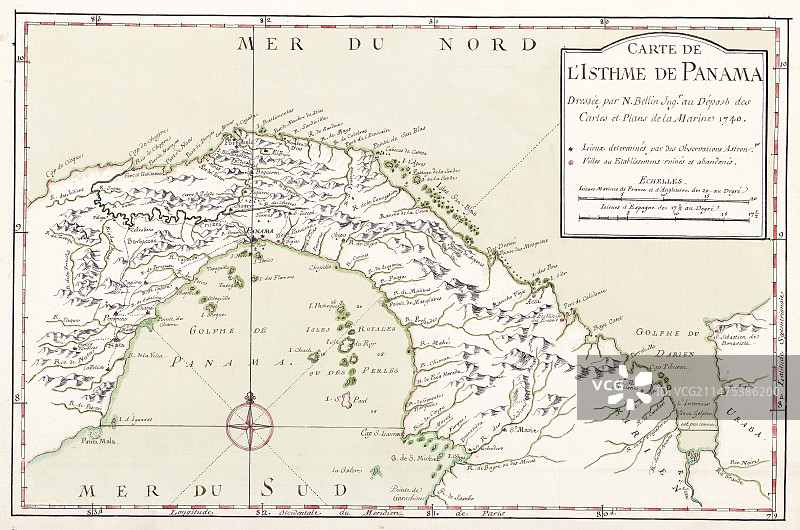 1740年巴拿马地峡地图图片素材
