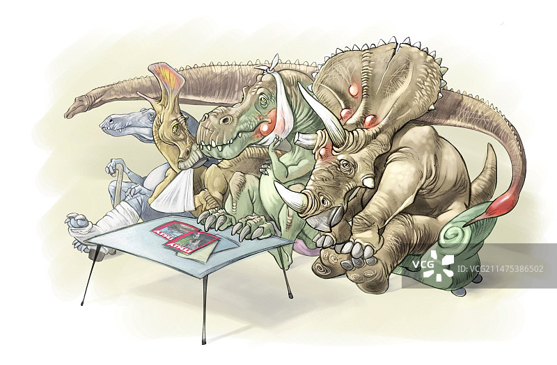 恐龙损伤和感染插画图片素材