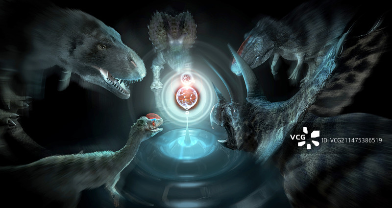 恐龙灭绝的场景插画图片素材