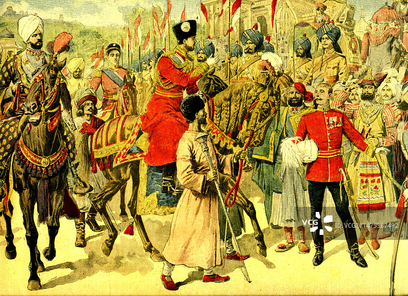 1907年阿富汗埃米尔在印度，插图图片素材
