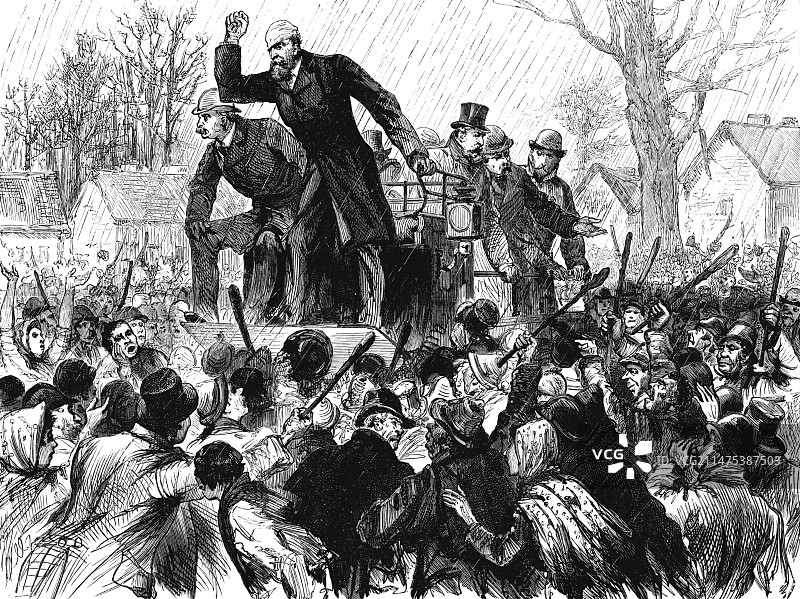 查尔斯·斯图尔特·帕内尔，19世纪插图图片素材