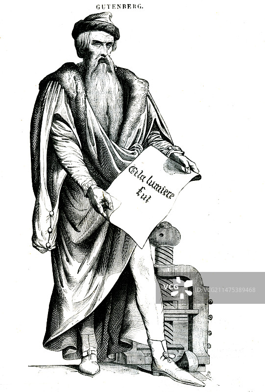 约翰内斯·古腾堡，德国印刷商图片素材