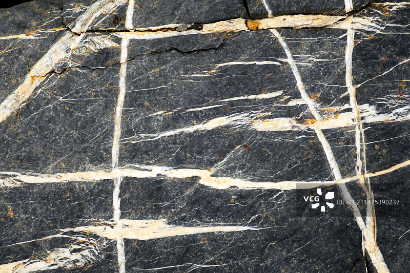 石灰岩中的方解石脉图片素材