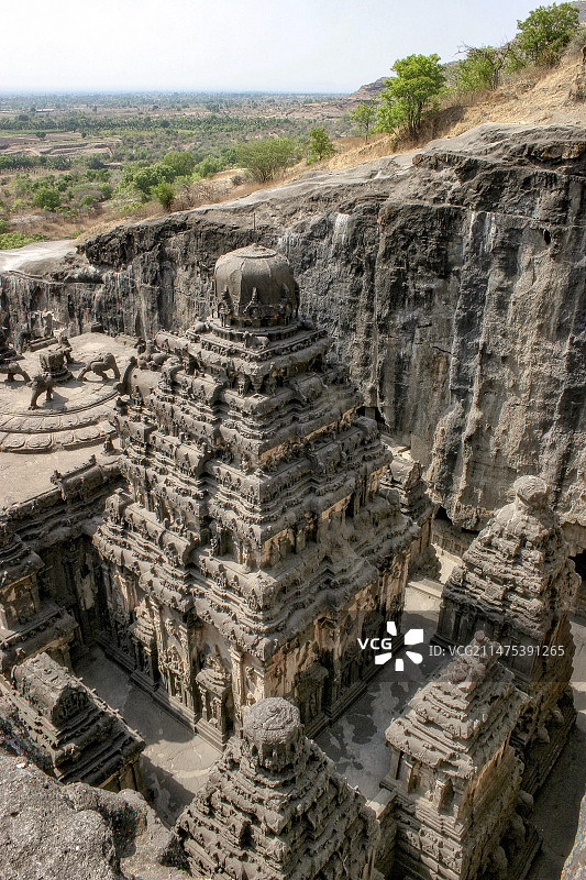 印度埃洛拉石窟凯拉萨神庙图片素材