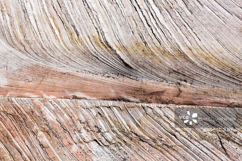 锡安砂岩中的交错层理图片素材