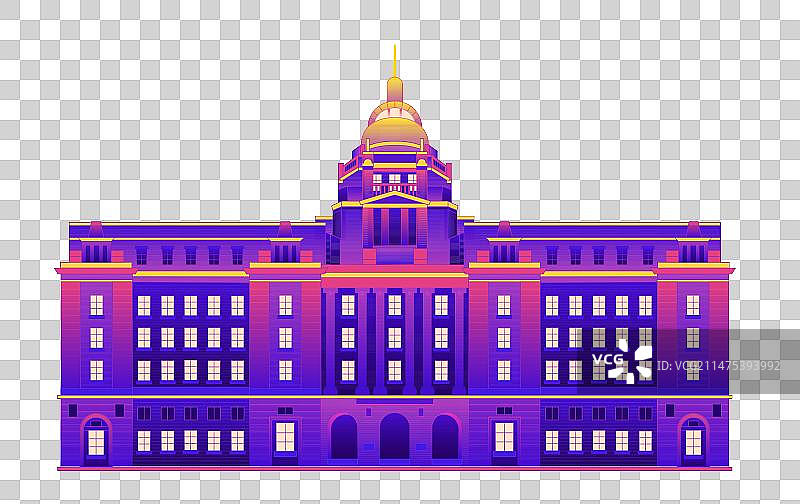 上海外滩18号矢量元素插画图片素材