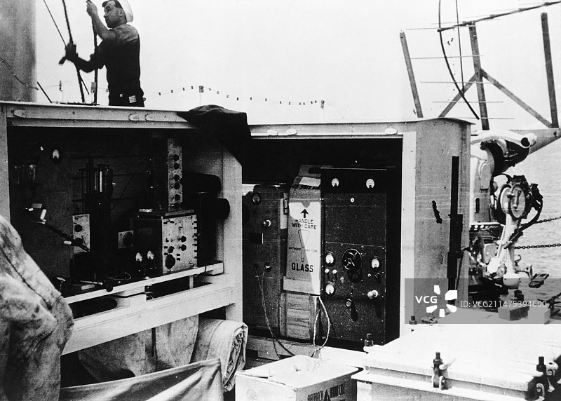 美国于1937年进行的首次舰载雷达测试图片素材