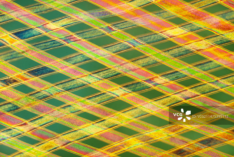 偏振光显微照片：编织马毛图片素材