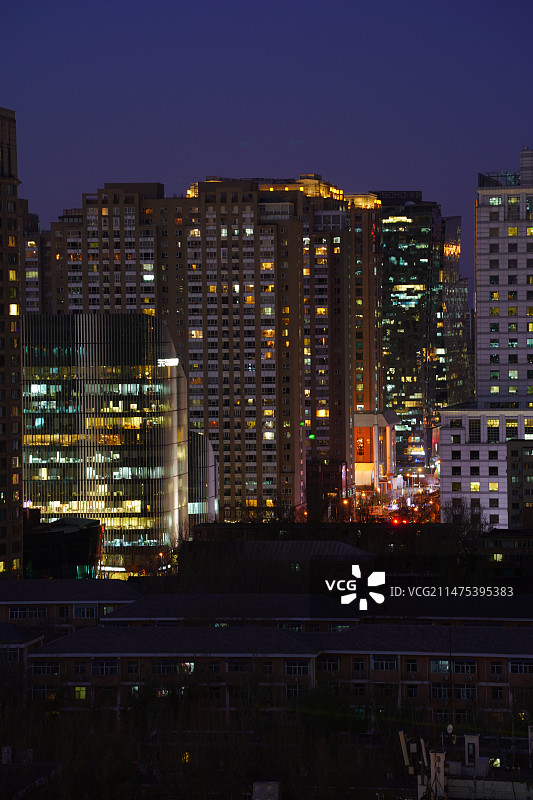 国贸CBD夜景 写字楼空置率 内透图片素材