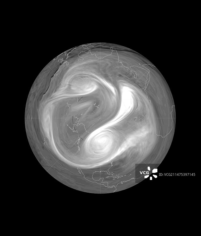 北极涡旋卫星图像图片素材