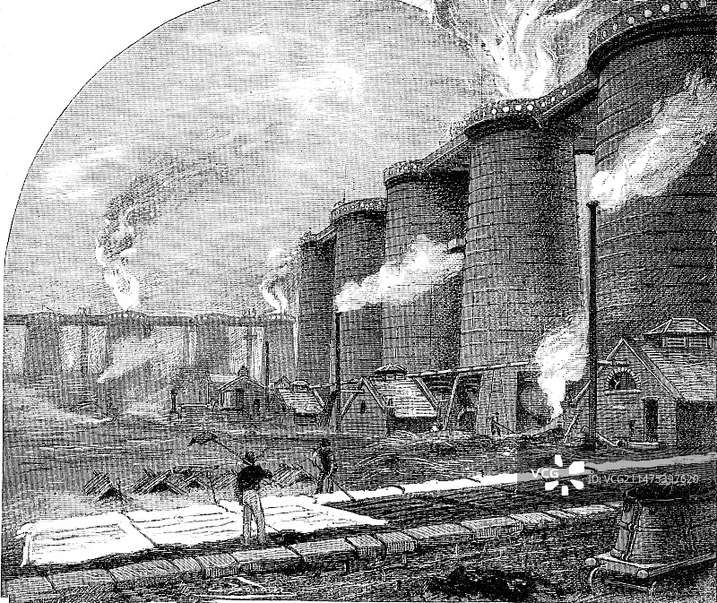 19世纪英国高炉图片素材