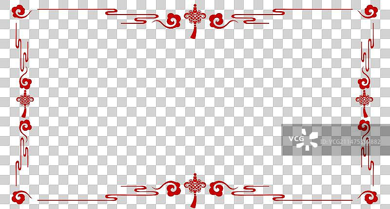 中式祥云中国结边框设计素材图片素材