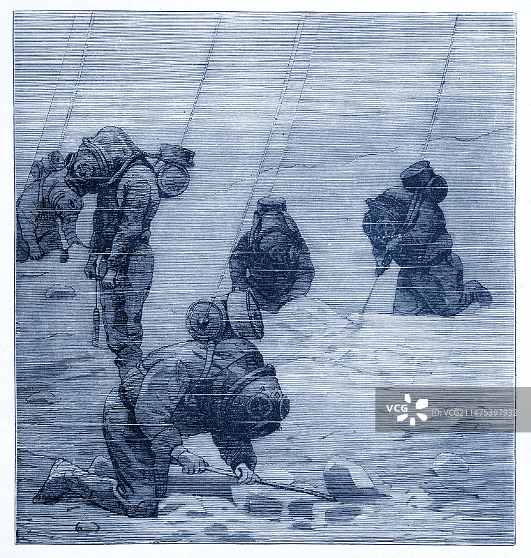 使用供气管的潜水员图片素材