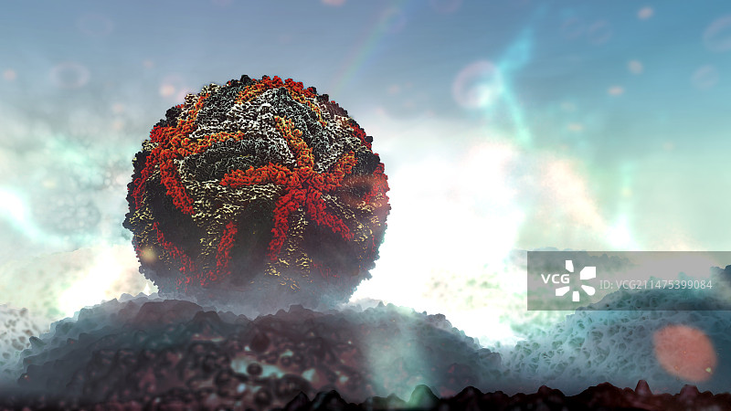 寨卡病毒分子模型图片素材