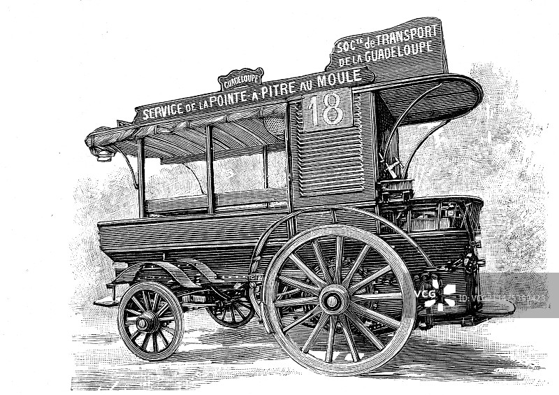 19世纪蒸汽马车插画图片素材