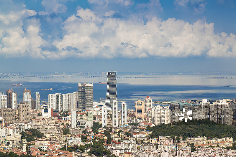 青岛市北区（局部）鸟瞰图片素材