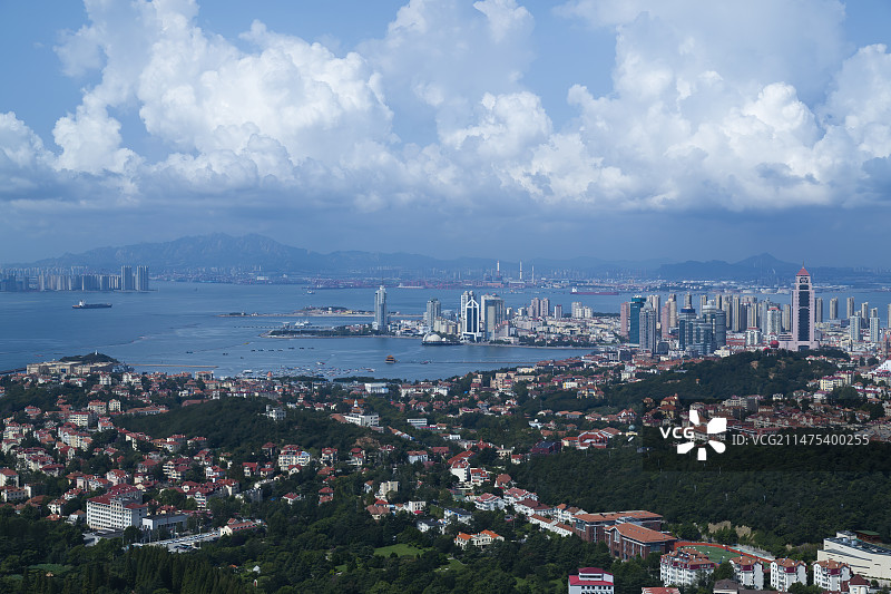 青岛市南区（局部）鸟瞰图片素材