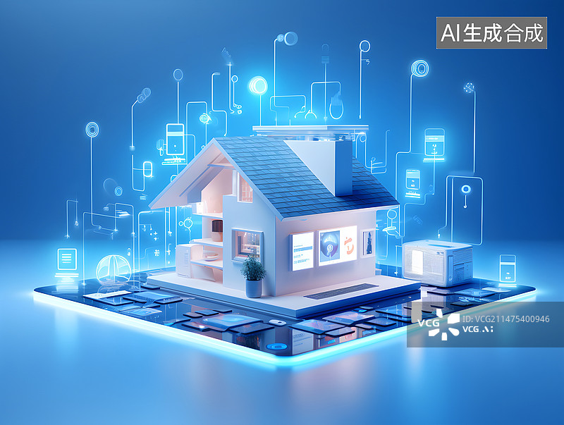 【AI数字艺术】智能家居概念图图片素材