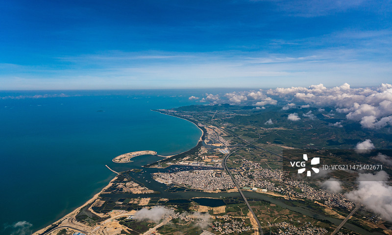 鸟瞰海南岛图片素材