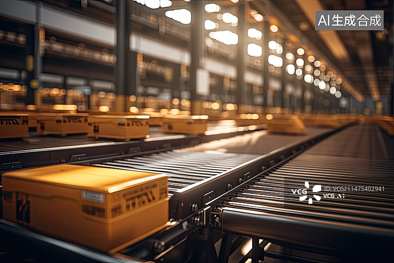 【AI数字艺术】传送带物流图片素材