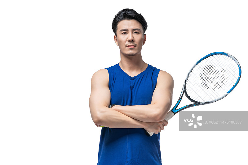 年轻男子打网球图片素材