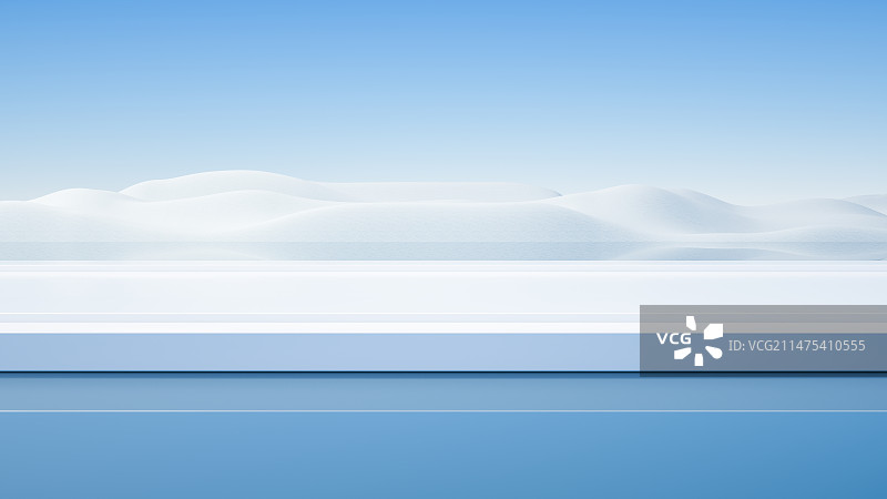 蓝天下简约干净抽象地形三维空间背景图片素材