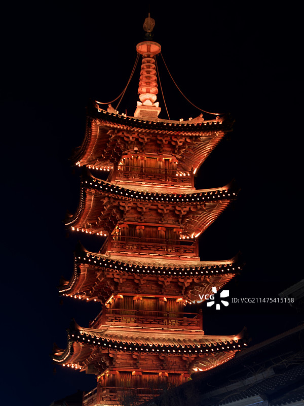 无锡拈花湾的红塔图片素材