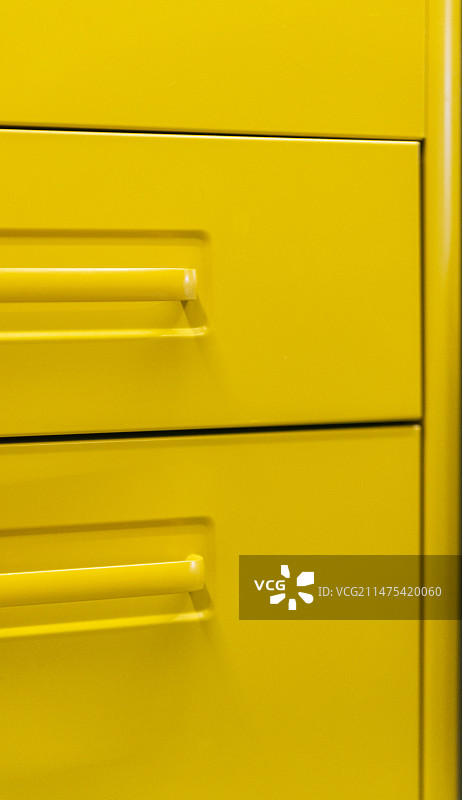 黄色金属办公柜子把手图片素材