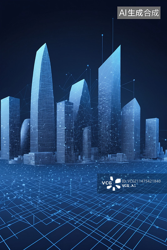 【AI数字艺术】未来数字城市概念图图片素材