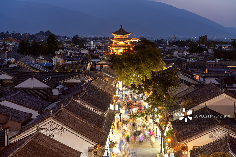 大理古城夜景图片素材