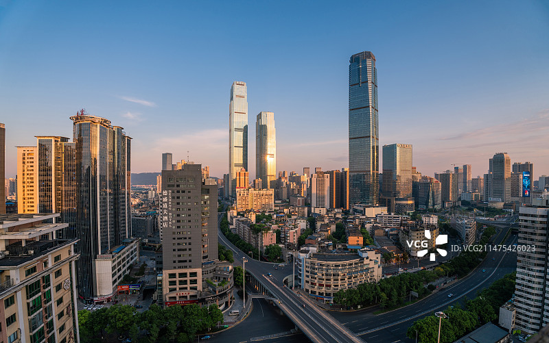 长沙世茂环球金融中心城市风光全景图图片素材