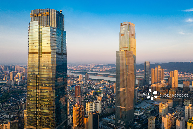 航拍长沙国际金融中心世茂环球金融中心图片素材