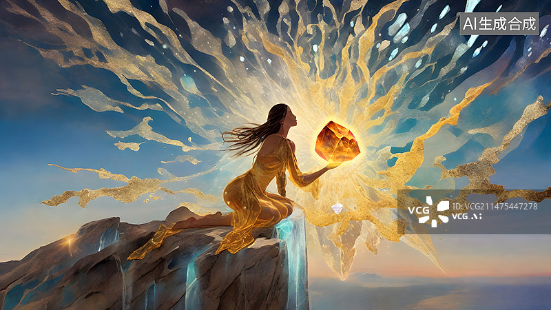 【AI数字艺术】女娲补天插画图片素材