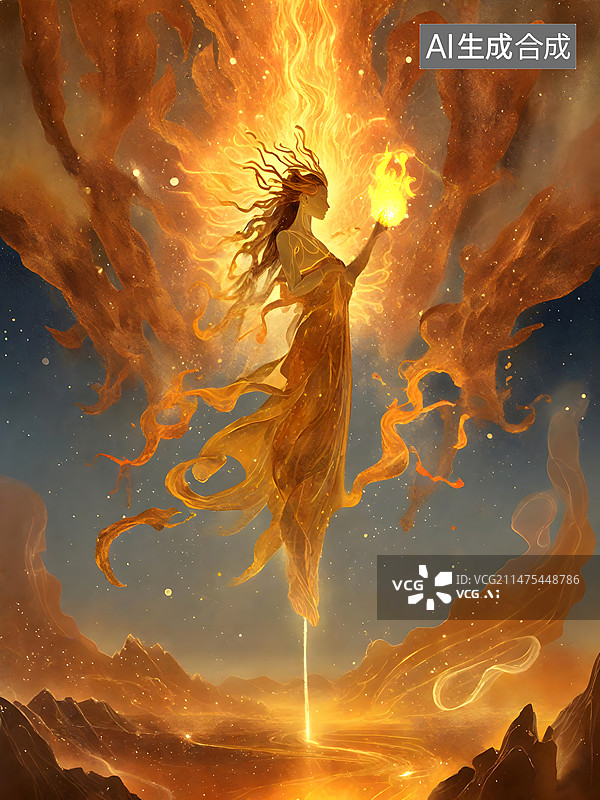 【AI数字艺术】神话不周山图片素材