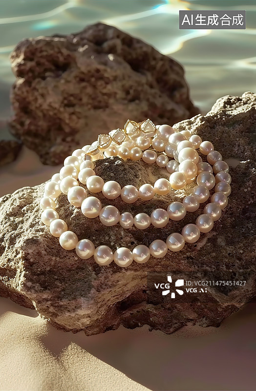 【AI数字艺术】岩石上贝壳的特写镜头图片素材