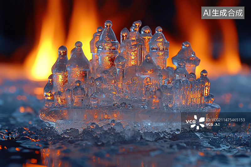 【AI数字艺术】雪地上的圣诞装饰特写镜头图片素材