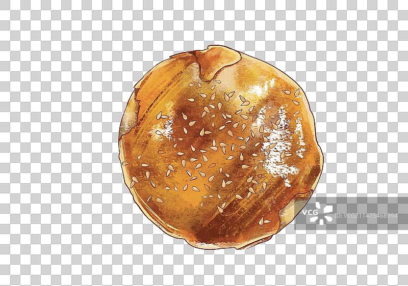 国潮写实风格 上海传统美食小吃 一个蟹壳黄元素图片素材